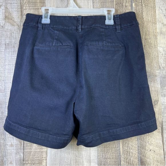 Ann Taylor Factory Size Medium Dark Blue Denim Wash Shorts w/Mock Front … - Picture 2 of 6